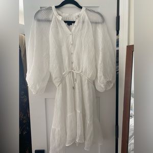 white long sleeve dress. Lined on the body of the dress not the sleeves.